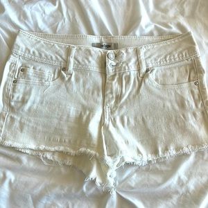 White jean shorts